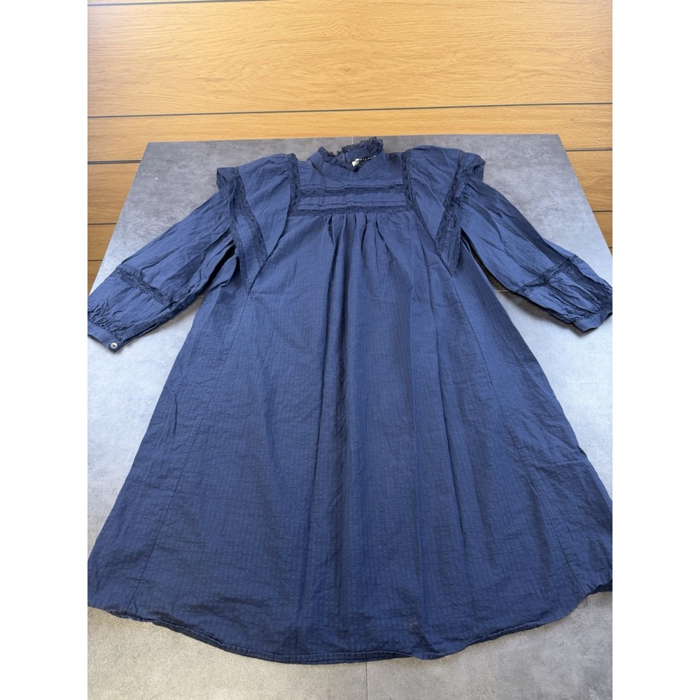 MAEVE by Anthropologie Women's Navy Peasant Cottage Core Dress Size 4
